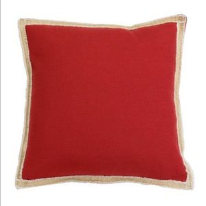 New Andi Faux Linen Square Throw Pillow Red